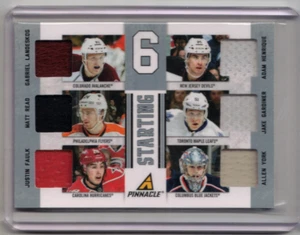 LANDESKOG READ FAULK HENRIQUE GARDINER YORK 11/12 Pinnacle Starting 6 Jersey #37 - Picture 1 of 2