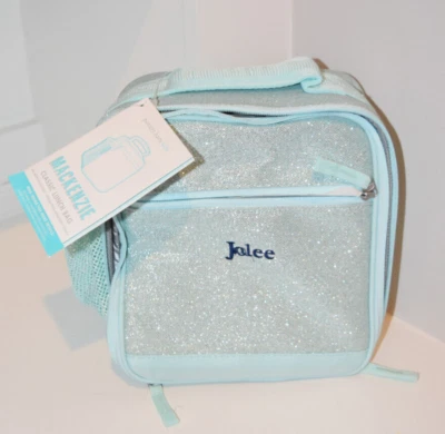 Mackenzie Aqua Sparkle Glitter Lunch Box Jolee Monogram NEW NWT - Image 1 of 4