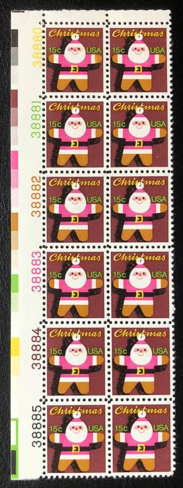 US Stamp 1979 Mint Plate Block of 12 Scott #1800, Contemporary Christmas, OG - Image 1 of 1