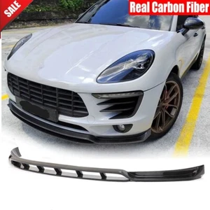 For Porsche Macan 2014-2017 Real Carbon Front Bumper Lip Chin Spoiler Splitters - Picture 1 of 12