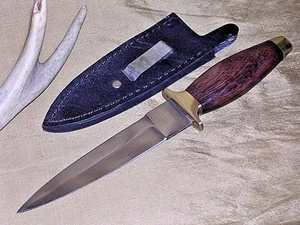 QUICK DRAW WESTERN STYLE HUNTING BOOT KNIFE DAGGER W/ BOOTS CLIP SHEATH LRG. !!! - Picture 1 of 4