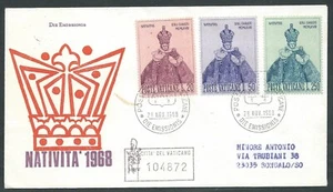 1968 VATIKAN FDC VENETIA 102 WEIHNACHTEN ANKUNFTSSTEMPEL - VH - Bild 1 von 1