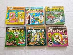 Vintage Disney First Learning Games Boxed Set Colors Shapes Numbers Ephemera - Picture 1 of 14