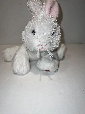 Peluche Ganz Lil Kinz Conejo Conejo Pascua Blanco Rosa 7 pulgadas Sin Código Foto 1 de 4