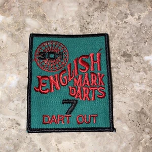 Vintage 301 English Mark Darts 7 Dart Out Embroidered Patch Rectangle - Bild 1 von 4