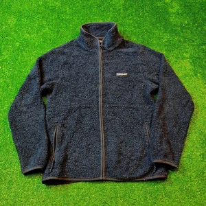 Patagonia maglione pile uomo piccolo full zip blu sherpa outdoor casual classico - Foto 1 di 10