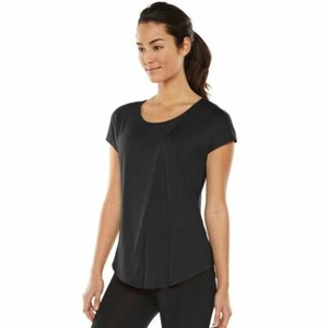 NWT Marika Split Back Journey Top Workout  T-Shirt Medium Black - Picture 1 of 1