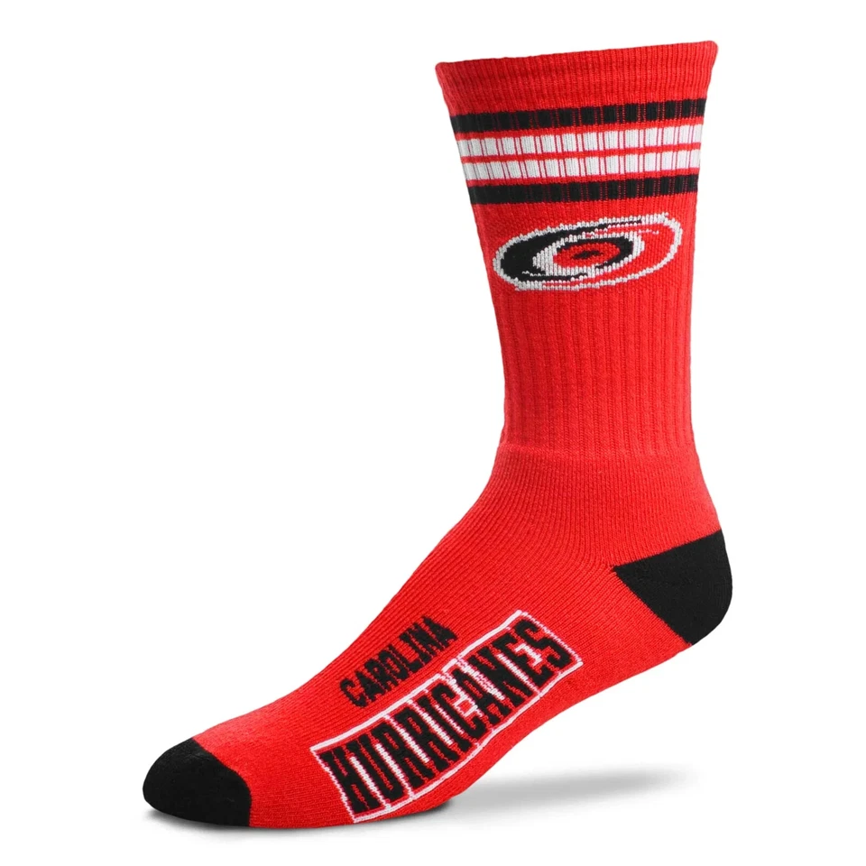 Carolina Hurricanes Men's Crew Socks Large Size 10 to 13 4 Stripe - Image 1 of 1