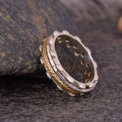 Sterling Silver Spinner Ring for Women Girls Worry Meditation Ring Spinning Band - Image 1 of 4