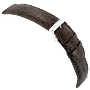 18mm Speidel Heavy Texture Buffalo Grain Brown Tone Stitched Mens Watch Band Reg - Picture 1 of 2