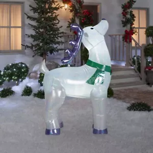 Gemmy Christmas Neu mit Etikett luftgeblasene aufblasbare LED 6,5' groß schillerndes Rentier R6 - Bild 1 von 7