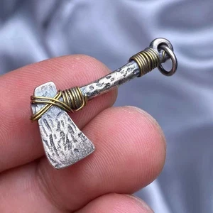 Vintage Silber Axt Anhänger kleine Axt Anhänger Silber Zubehör - Bild 1 von 9