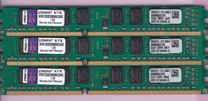6GB 3x2GB PC3-10600 DDR3-1333 KINGSTON KVR1333D3S8N9/2GKC LOW PROFILE Ram Kit - Picture 1 of 2