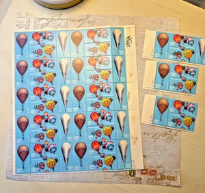 Vintage unused 1983 hot air balloon 20c postage stamps, Scott #2032-35 - Picture 1 of 7