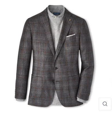 Chaqueta Abrigo Deportivo Suave Peter Millar Para Hombre Marrón Weston Ventana Talla 42R $1295 Foto 1 de 4