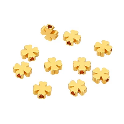 8 mm Four-Leaf Spacer Beads, 10 Pcs Spacer Beads for Jewelry Making, Gold - Image 1 of 4