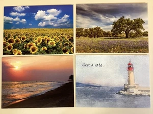4 Landscape Themed Greeting Cards Blank Inside with Envelopes 7" X 5" - Picture 1 of 12
