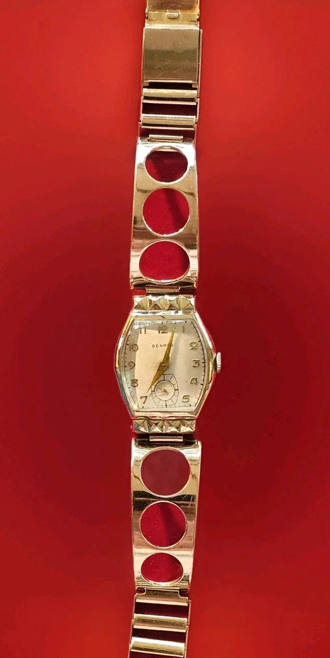 Reloj Benrus Años 30 Art Deco 10kt Dos Tonos Unisex Reloj de Vestir Elegante Esculpido... Foto 1 de 4