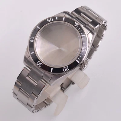 39mm silver Watch Case Sapphire glass Fit NH35 NH36 ETA 2824 PT5000 movement - Image 1 of 4
