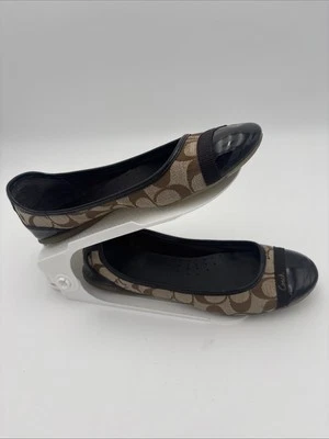 Coach Cecile холст подпись логотип патент крышка носок плоский размер обуви 7,5 подержанные - Изображение 1 из 4