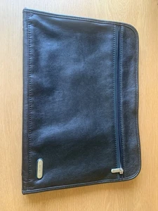 Samsonite Document Briefcase Leather Black No Handles /Strap attaché case - Afbeelding 1 van 8