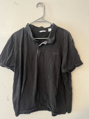 Calvin Klein Reg Fit Polo Shirt Short Sleeve Black Solid Mens Sz XXL - Image 1 of 4