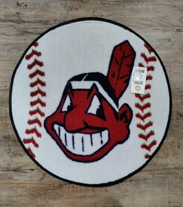 Cleveland Indians Chief Wahoo Baseball Area Rug Mat 26 inch Diameter - Picture 1 of 3