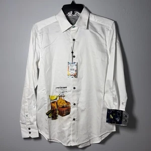 Camisa Robert Graham Hombres S Mulford Gráfico Bordado $258 Arte Abotonado - Imagen 1 de 19