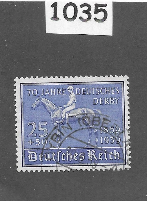 Sello usado Sc B144 1939 cinta azul carrera de caballos Hamburgo Alemania #1035 Foto 1 de 1
