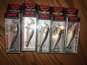 RAPALA SHALLOW SHAD RAP 07's--5 SHAD COLORED FISHING LURES - Picture 1 of 1