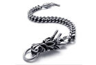 316L Stainless Steel Biker dragon Link Chain Bracelet for Mens 8.66''