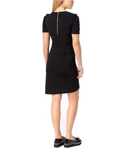 bar III Womens Ruched A-line Dress, Black, Medium - Picture 1 of 2