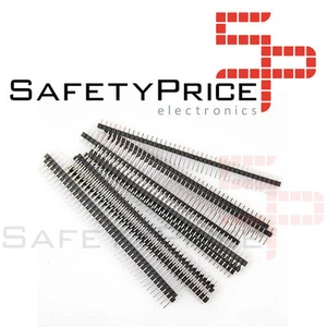 5x TIRA PINES MACHO simple 1x40 pines negro row male soldar Arduino 40 pines - Imagen 1 de 2