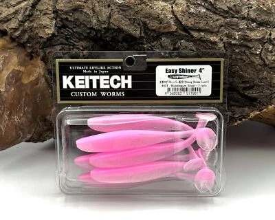 Keitech 4" Easy Shiner Bubblegum Shad 7 Stück 10cm 5g UV Aktiv Gummifisch Köder - Bild 1 von 3