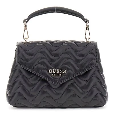 GUESS Melisandra Mini Top Handle Flap Umhängetasche Tasche Black schwarz Neu - Bild 1 von 3