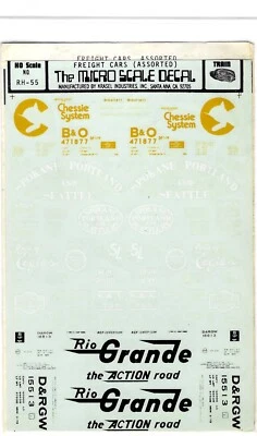 Microscale Decals - # 87-055 (RH-55) - Vintage - Freight Cars (Assorted) - Image 1 of 4