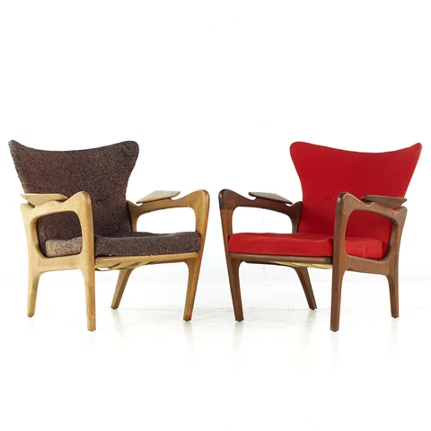 Adrian Pearsall for Craft Assoc Mid Century Lounge Chair - Pair Cover