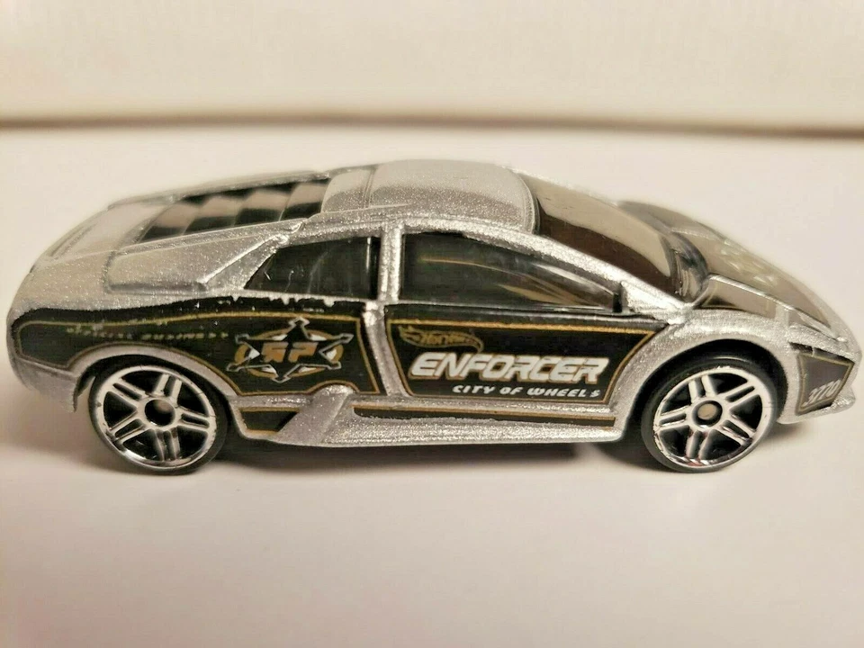 2002 Hot Wheels LAMBORGHINI MURCIELAGO Metallic Silver w/ Enforcer Custom Paint - Image 1 of 4
