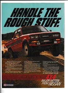 Pubblicità rivista pickup 4x4 Nissan 1984 originale "Gestisci la roba grezza" - Foto 1 di 1