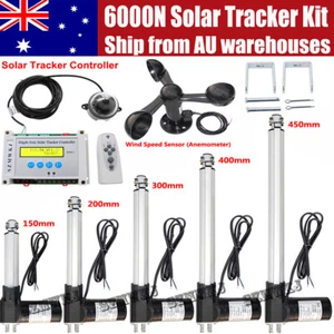 6000N Solar Tracker Single Axis Kits W/ DC Linear Actuator Controller Anemometer - Picture 1 of 20