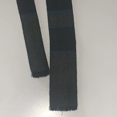 "Corbata vintage Churchill tejida a mano de lana a rayas tejida punta cuadrada 1,5x55""" Foto 1 de 3