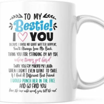 FUNNY To My Bestie Coffee Mug 11 OZ Best Friend Cup M780