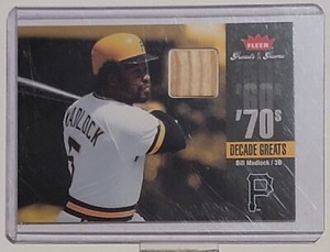Bill Madlock MLB HOF 2006 Fleer Greats of the Game Decade Greats  Bat Relic COA