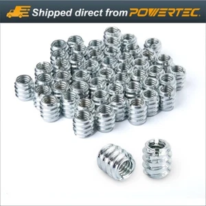 Insertos roscados POWERTEC 5/16"-18 chapados en zinc 13,8 mm de largo para muebles de madera - Imagen 1 de 6