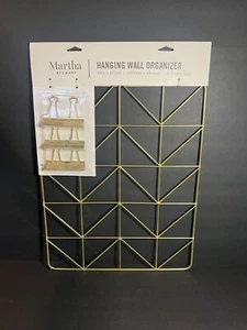 Martha Stewart Gold Tone Hanging Wall Organizer w/ 6 Brass Clips 14 x 17.5" - Picture 1 of 5