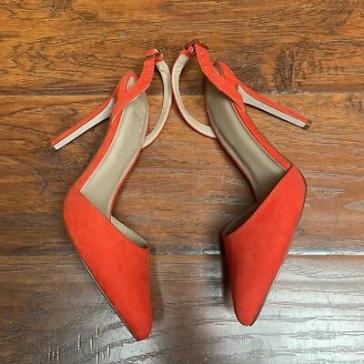 ASOS Coral/Orange Suede Slingback Pumps Sz 5 - Image 1 of 4