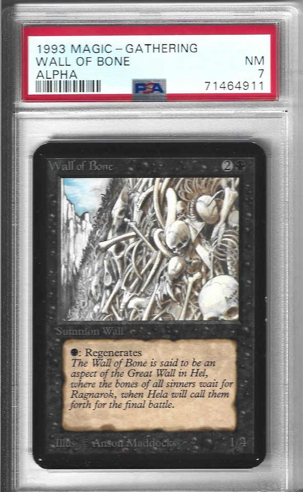 Magic MTG - Alpha - Wall of Bone - NM PSA7 - Image 1 of 1