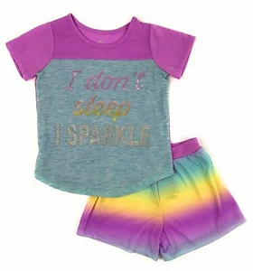 Girls Graphic Short Sleeve Top and Shorts 2-Piece Pajamas (X-Small 4/5) - Picture 1 of 1