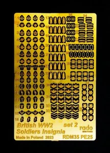 Rado 1/35 British Soldier's Insignia seconda guerra mondiale #2 [Figura incisa su foto acc.] RDM35PE25 - Foto 1 di 1