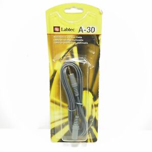 Labtec A-30 6 Ft 3.5mm 1/8" Stereo Plug To Jack Extension Audio Cable Gold Tips